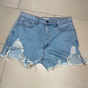 Denim distressed shorts from a local boutique